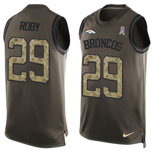 Nike Broncos #29 Bradley Roby Green Men's Stitched NFL Limited Salute To Service Tank Top Jersey